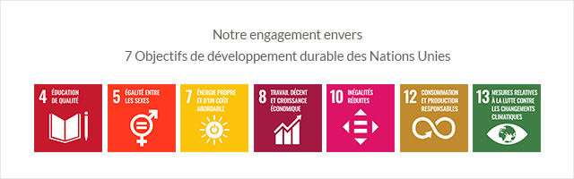 Notre engagement envers 7 ODD des Nations Unies